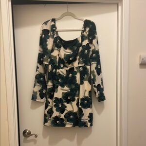 Abercrombie & Fitch Teal and Cream Floral Dress